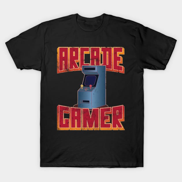 Retro 80s Arcade Gamer, Classic 8-bit Video Games T-Shirt by emmjott